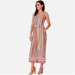 Boho Wide Leg Cropped Linen Jumpsuit